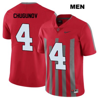 Men's NCAA Ohio State Buckeyes Chris Chugunov #4 College Stitched Elite Authentic Nike Red Football Jersey TK20S57NR